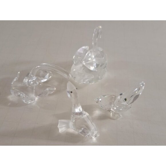 Swarovski Crystal Figurine Lot of 4 NO Box or COA Swan Clover Gosling Pelican - Picture 6 of 10